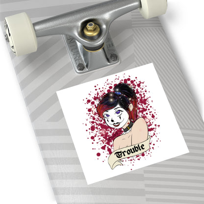 Clown Girl Square Vinyl Stickers by Ravenfox